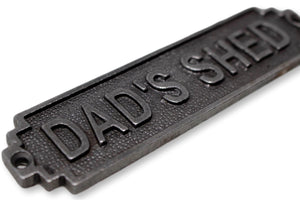 Cast Iron Antique Style Retro Dads Shed Wall Plaque