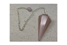 Load image into Gallery viewer, Rose Quartz Ritual Therapy Dowsing Pendulum With Chain
