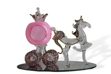 Load image into Gallery viewer, Horse and Pumpkin Pink Carriage handcrafted glass ornament
