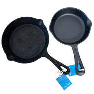 Set of two Cast Iron Skillets 1 x 8 Inch and 1 x 6 inch | Oven Safe Tarte Tatin Skillet Frying Pan for Indoor and Outdoor use | Cast Iron Cookware | Grill Pan | Stove Top | Skillet Pan