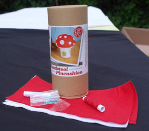 Make your own Toadstool pin cushion sewing kit perfect for beginners