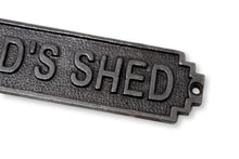 Load image into Gallery viewer, Cast Iron Antique Style Retro Dads Shed Wall Plaque
